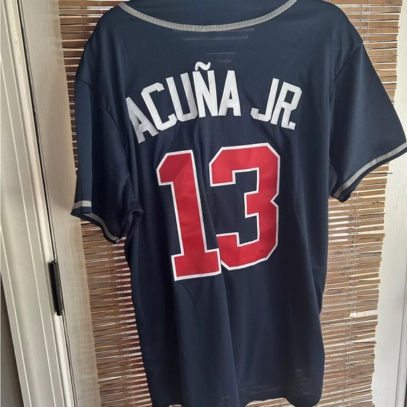 Acuña Jr. Men's Atlanta Braves # 13 Baseball Jersey, Retro Baseball Shirt Large - Picture 7 of 7